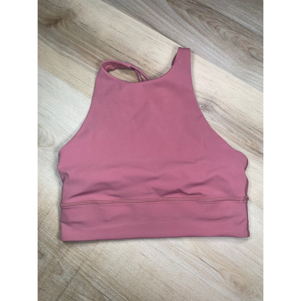 Lululemon Free To Be Serene High Neck Bra Size 6 Pink LW2CJPS